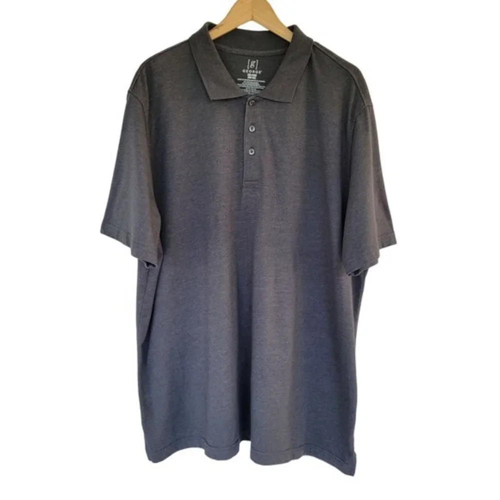 George Men's Short Sleeve Polo Shirt Gray‎ Size 2XL